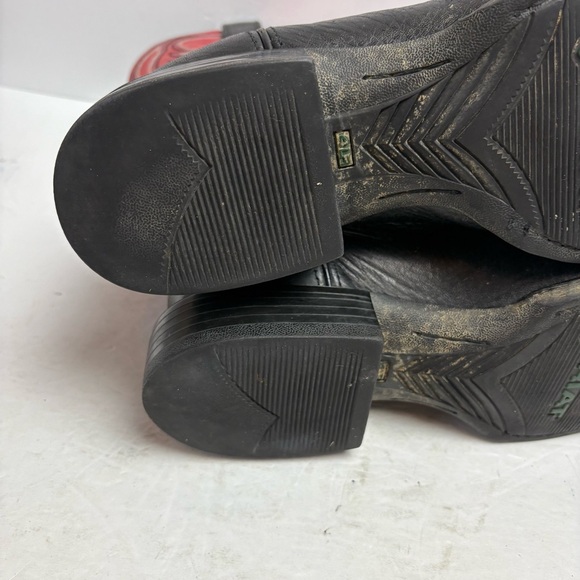 Ariat Red and Black Western Cowboy Western Boots Leather Mens size 7.5D - Picture 9 of 13